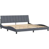  Posteljni okvir z vzglavjem temno siv 200x200 cm žamet, (21081716) | Shoptok.si