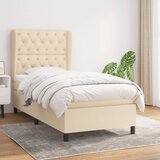 vidaXL Box spring postelja z vzmetnico krem 80x200 cm blago Cene