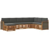 vidaXL Zunanja garnitura za sedenje 6 pcs Naravna in antracitna, (5000280789) | Shoptok.si