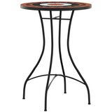 Bistro mizica z mozaikom terakota in bela Ø50x70 cm keramika | Shoptok.si