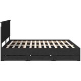  Konstrukcija postelje Črna 200 x 200 cm Inženirsko leseno, (5000121516) | Shoptok.si