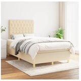  Box spring postelja z vzmetnico krem 120x200 cm blago | Shoptok.si
