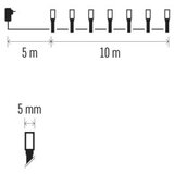 LED božična veriga 2v1, 10 m, zunanja in notranja, topla bela/večbarvna, programi | Shoptok.si