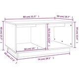  Stolić za kavu bijeli 80 x 50 x 40 cm od masivne borovine | shoptok.hr