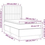  Box spring postelja z vzmetnico LED temno rjava 100x200cm blago, (20899417) | Shoptok.si