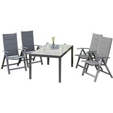 Gardenson Vrtna Garnitura Florenz, 5-Delno, Siva, Aluminij | Shoptok.si