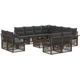 vidaXL Vrtna sedežna garnitura 12 pcs Siva poli ratan, (5000270691) | Shoptok.si