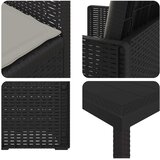  Vrtni set za objed s jastukom 3 pcs Antracit i Svjetlosiva PP | shoptok.hr