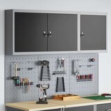  5-delni komplet omare za orodje in pegboard, stenska montaža, črna kovina, (22048540) Cene