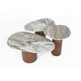 Dutchbone Rjave/bež mizice v kompletu 3 ks z marmorno mizno ploščo 41x73 cm Suki – | Shoptok.si