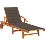 Maison Chic Vrtni Ležalnik - Sončna ležalnik z blazino trden akacijev les, (22043281) | Shoptok.si