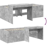  Krevet za djecu s visokim okvirom i stolom Betonska siva - Betonska siva 90 x 190 cm | shoptok.hr
