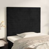  Posteljno vzglavje 2 kosa črno 100x5x78/88 cm žamet, (20952326) | Shoptok.si