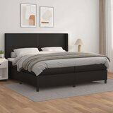  Box spring postelja z vzmetnico črna 200x200 cm umetno usnje, (20761309) Cene