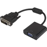 DVI / VGA Adapter [1x Muški konektor DVI, 24 + 1 pol - 1x Ženski konektor VGA] Crna s feritnom jezgrom, pozlaćeni kontakti Renkf
