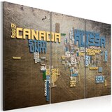  Slika - Map of the World (Italian language) - triptych 60x40 Cijene