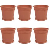  Saksije za biljke 6 pcs Crvena cigla Ø 19 x 16 cm Plastika | shoptok.hr