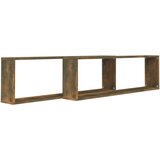  Kockaste zidne police 2 kom boja hrasta 100 x 15 x 30 cm drvene | shoptok.hr