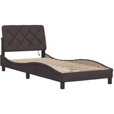  Okvir za krevet s LED rasvjetom bez madraca tamnosmeđi 80x200 cm tkanina | shoptok.hr