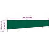  Vjetrobran s 5 panela od tkanine 600 x 80 cm zeleni | shoptok.hr