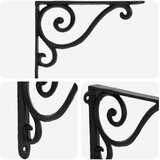  Nosači za zidne police 2 kom. Crna 12.5 x 17 x 3 cm Čelik | shoptok.hr