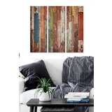 Wallity MDF10637108 multicolor decorative mdf painting (3 pieces) Cene