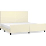  Posteljni okvir z vzglavjem krem 200x200 cm umetno usnje, (20902994) | Shoptok.si