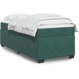 vidaXL Box spring postelja z vzmetnico temno zelen 90x190 cm žamet Cene
