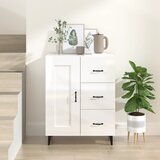 The Living Store Komoda visok sijaj bela 69,5x34x90 cm inženirski les - Komoda, (21835578) | Shoptok.si