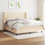  The Living Store Box spring postelja z vzmetnico krem 160x200 cm blago - Box Spring Postelja, (21512376) Cene