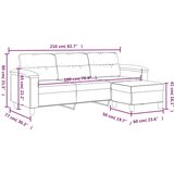  Trosjed s tabureom bež 180 cm od mikrovlakana | shoptok.hr