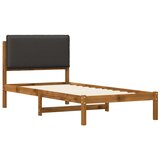  Krevetni okvir s tapiciranim uzglavljem Prirodna i tamnosiva - Prirodna i tamnosiva 90 x 200 cm | shoptok.hr