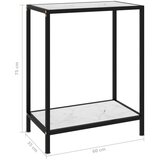  Konzolni stol bijeli 60 x 35 x 75 cm od kaljenog stakla | shoptok.hr