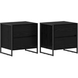  Noćni ormarić s ladicama 2 pcs Crni hrast 50 x 39.5 x 50 cm | Eponuda.com