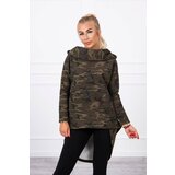 Kesi Camo Khaki + Green Long Back Sweatshirt Cene