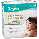 Pampers Aqua Soft Touch vlažni čistilni robčki za otroke 3x60 kos Cene