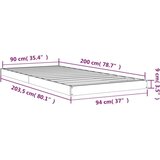  Za krevet bijeli 90 x 200 cm od masivne borovine | shoptok.hr