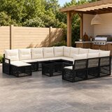 Sjedeća garnitura za vrt 13 kom. Crna i krem-bijela poliratan | shoptok.hr