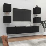  6-dijelni set TV ormarića crni od konstruiranog drva | shoptok.hr