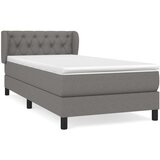  Box spring postelja z vzmetnico temno siva 80x200 cm blago, (20725160) | Shoptok.si