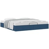 vidaXL Otomanski posteljni okvir brez vzmetnice modro 160x200 cm blago | Shoptok.si