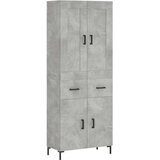 vidaXL Visoka komoda siva betona 69 5x34x180 cm od konstruiranog drva | shoptok.hr