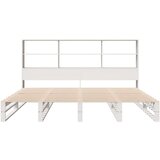  Knjižna postelja brez vzmetnice bela 200x200 cm trden les | Shoptok.si