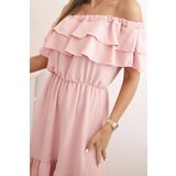 Kesi Włoski Women's off-the-shoulder dress with a longer back dark pink | Shoptok.si