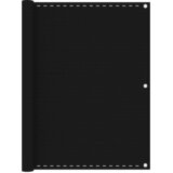Balkonski zastor crni 120 x 500 cm HDPE | Eponuda.com