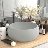  Luksuzni okrugli umivaonik mat svjetlosivi 40 x 15 cm keramički | shoptok.hr