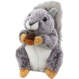 Plišana igračka vjeverica s orahom, siva, 22 cm | shoptok.hr