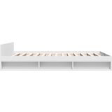 vidaXL Posteljni okvir s predali bel 150x200 cm inženirski les | Shoptok.si