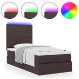 vidaXL Otomanski posteljni okvir z vzmetnico rjav 90x190 cm blago, (21608947) | Shoptok.si