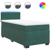 Maison Chic Box spring postelja - Vzmetna postelja z vzmetnico temno zelen 90x190 cm žamet SL16843, (21895149) Cene
